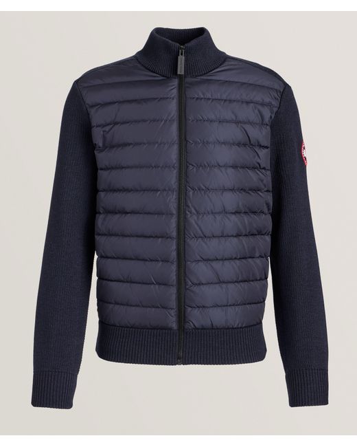 Canada Goose Blue HyBridge Wool Knit Jacket for men
