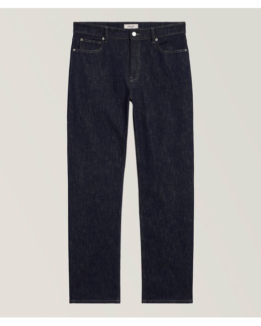 Agnona Blue Straight Five-Pocket Cotton-Cashmere Jeans for men