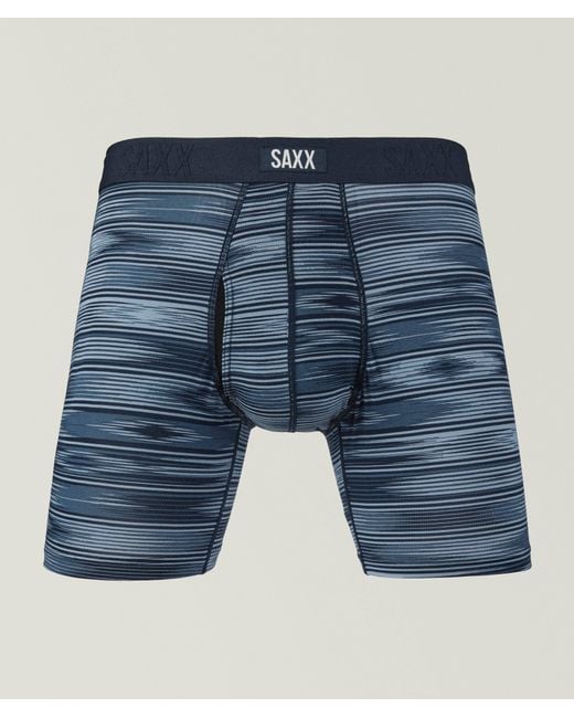 Saxx Underwear Co. Blue Ikat Stripe Vibe Xtra Boxer Brief for men