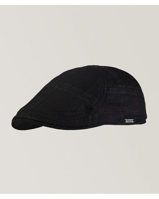 Wigéns Black Checked Wool-Blend Pub Cap