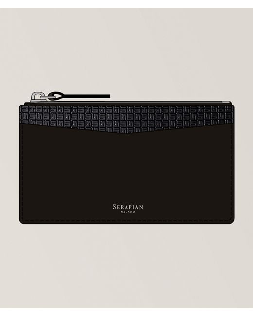 Serapian Black Stepan Zipped Cardholder