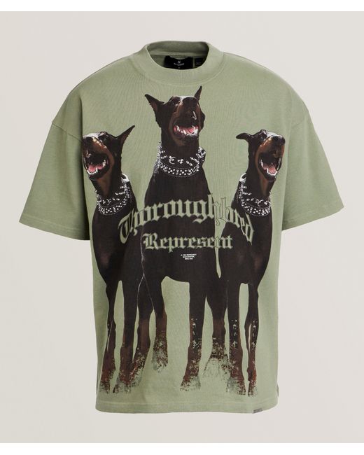 Represent Green Thoroughbred Cotton T-Shirt for men