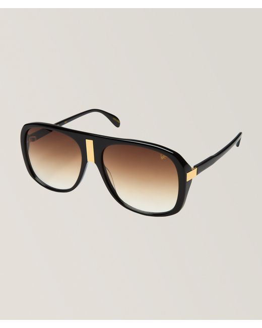 Vintage Frames Company Brown Caesars Rectangular Sunglasses