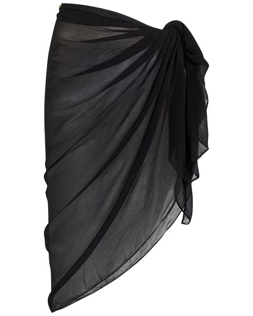 Away That Day Black Santorini Fine-Knit Sarong