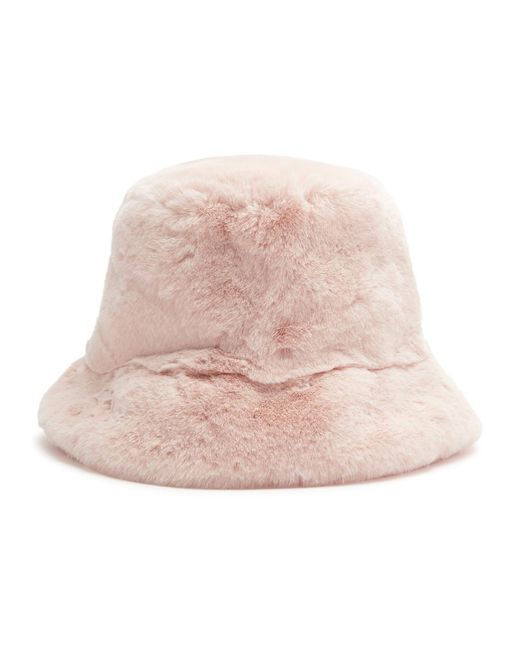 Jakke Pink Hattie Faux Fur Bucket Hat