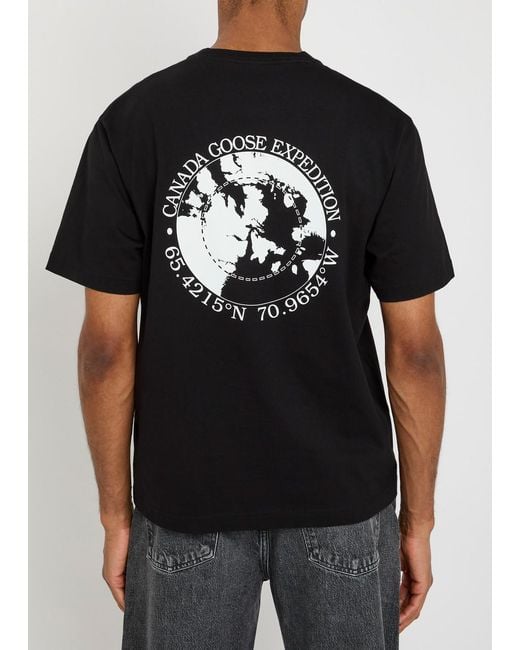 Canada Goose Black Novo Graphic Print Cotton T-Shirt for men