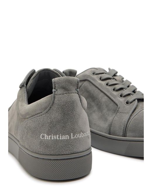 Christian Louboutin Gray Louis Jr Canopy Panelled Velour Sneakers for men