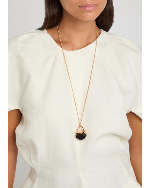 Khaite Black Lotus Small Pendant Necklace