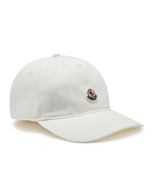 Moncler White Logo Cotton-twill Cap