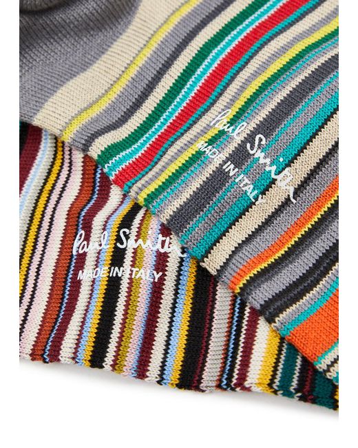 Paul Smith Black Striped Cotton-blend Socks for men
