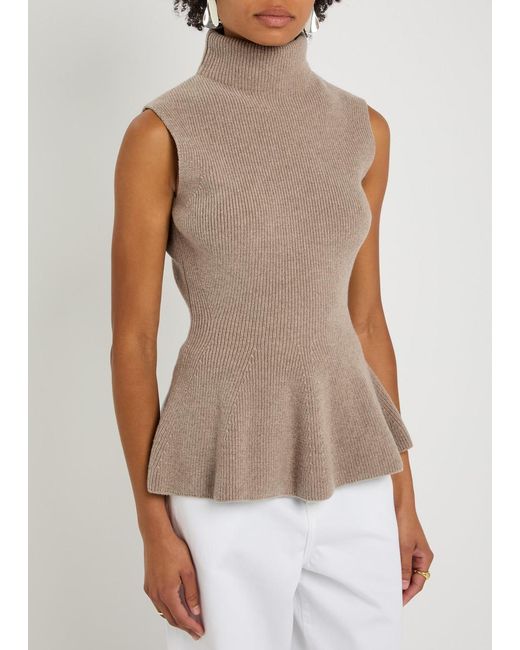 Rohe Brown Sculptural Wool And Cashmere-Blend Top