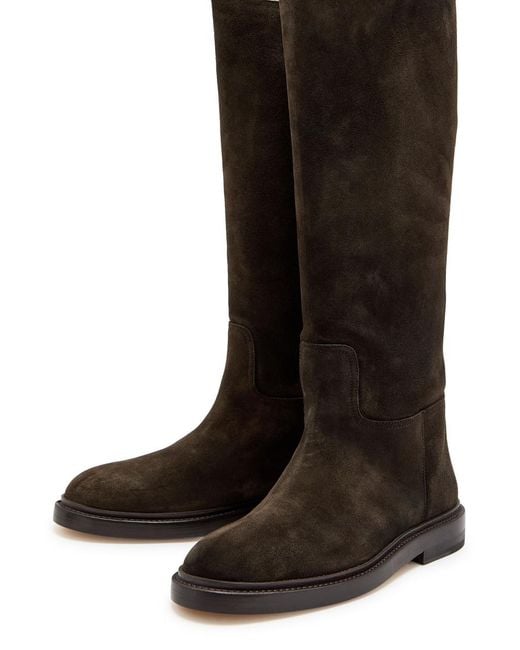 LEGRES Brown Suede Knee-High Boots