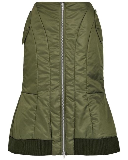 Simone Rocha Green Padded Shell Midi Skirt