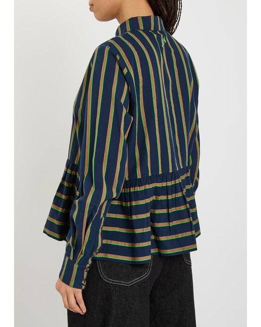 Damson Madder Green Kinsley Striped Cotton-Poplin Shirt
