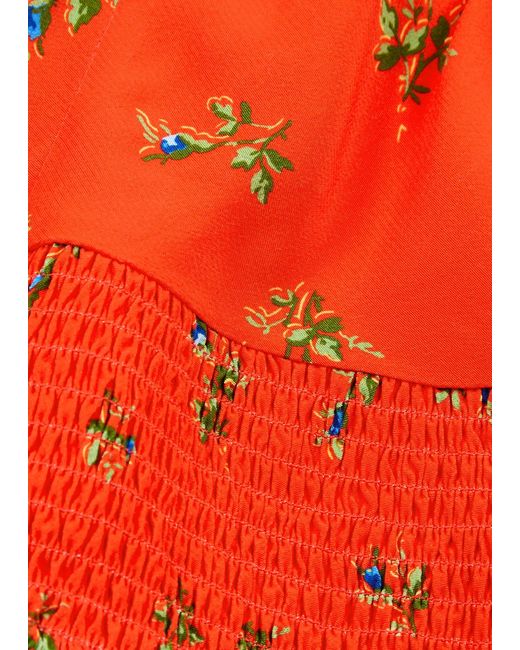 Kitri Red Velma Floral-print Midi Dress