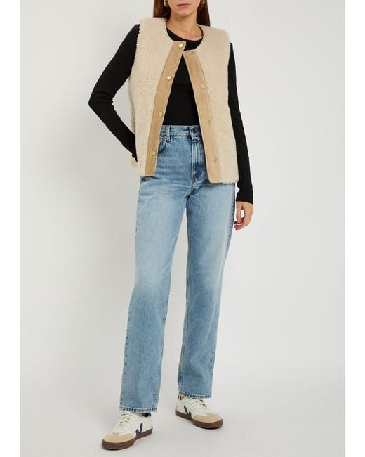 Barbour Natural Dulsie Corduroy-Trim Fleece Gilet