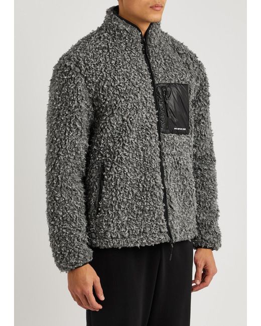 MKI Miyuki-Zoku Gray Panelled Fleece Jacket for men