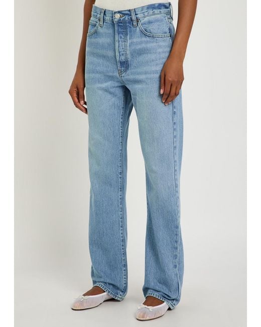 FRAME Blue The Vertical Straight-Leg Jeans