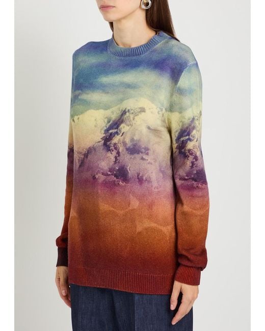 Gabriela Hearst Red Sael Printed Cashmere-Blend Jumper