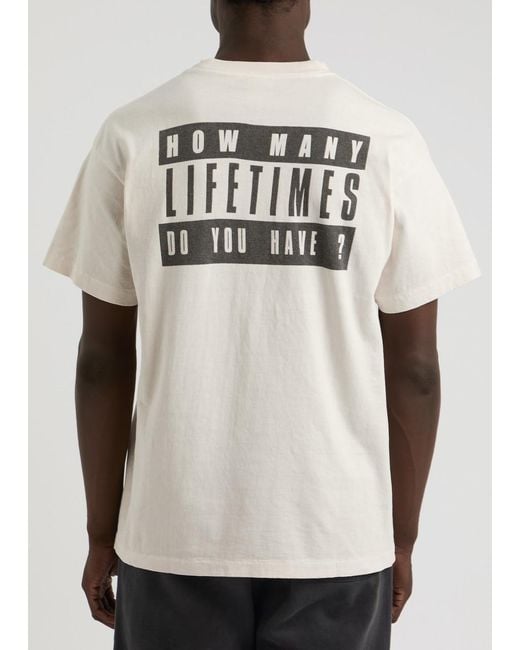 SAINT Mxxxxxx White Denim Tears Printed Cotton T-Shirt for men