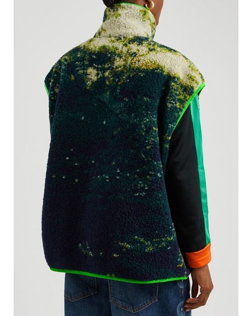 Conner Ives Green Printed Fleece Gilet