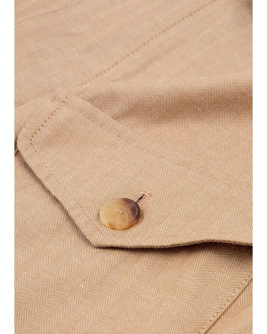 Paul Smith Natural Herringbone Cotton-Blend Overshirt for men