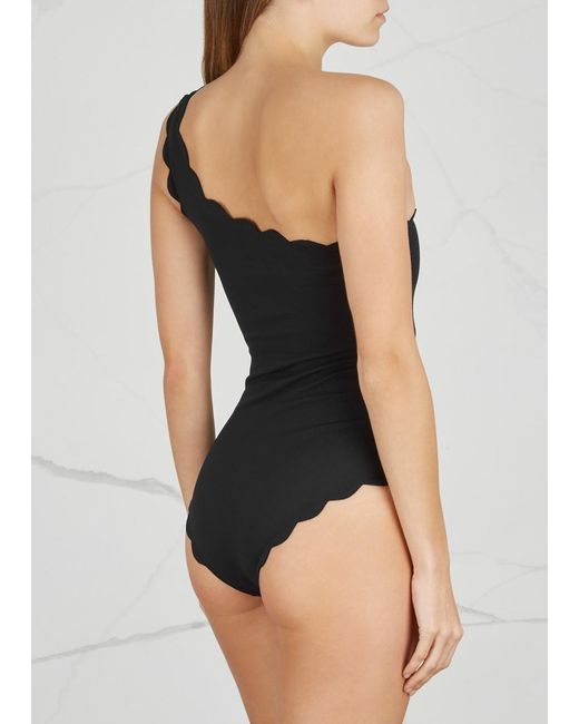 Marysia Swim Black Santa Barbara One-Shoulder Swimsuit, Swimsuit
