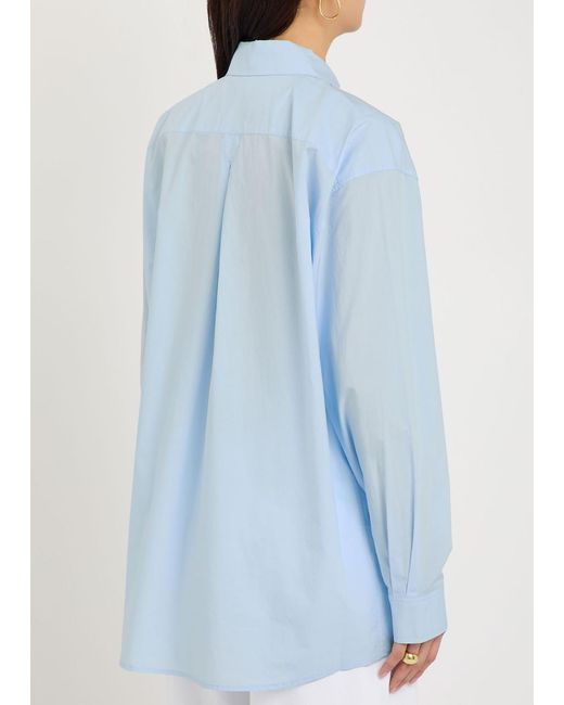Totême Blue Classic Tumbled Cotton-Poplin Shirt