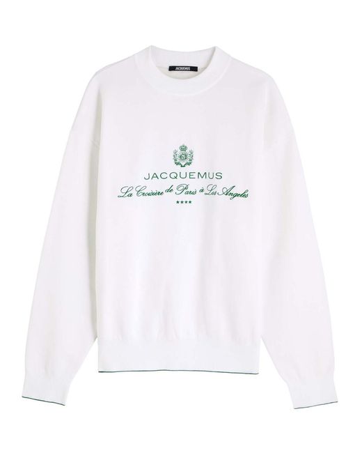Jacquemus White La Maille Venice Cotton-Blend Jumper for men