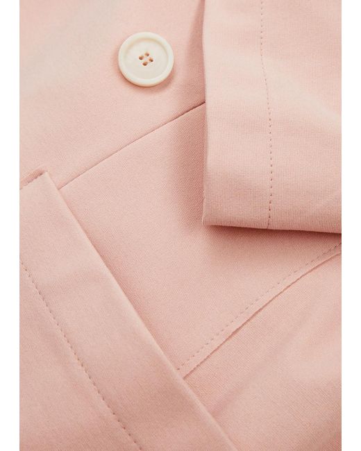 Harris Wharf London Pink Double-Breasted Stretch-Jersey Blazer