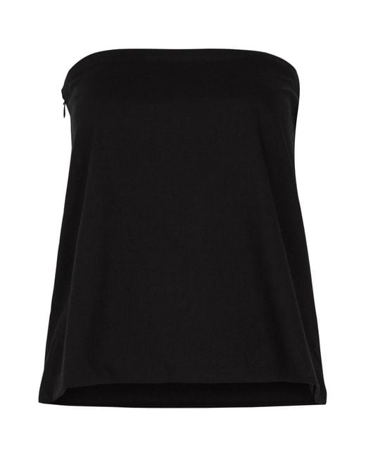 AEXAE Black Strapless Woven Top