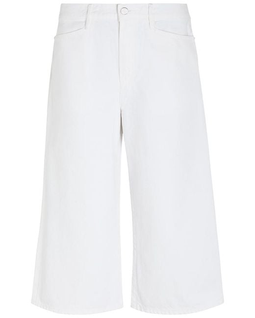 Agolde White X Maria Mcmanus Wide-Leg Denim Shorts