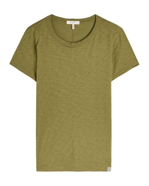 Rag & Bone Green Slubbed Cotton T-Shirt