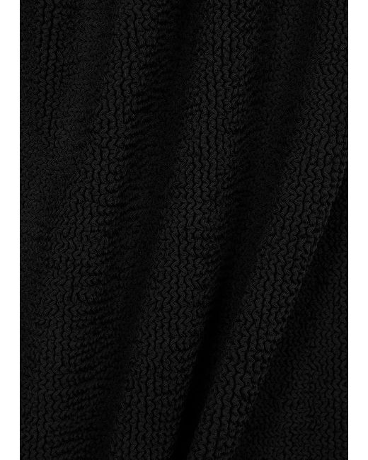Hunza G Black Nancy One-shoulder Seersucker Dress