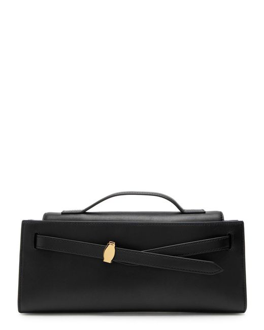 Veronica Beard Black Dash Leather Clutch