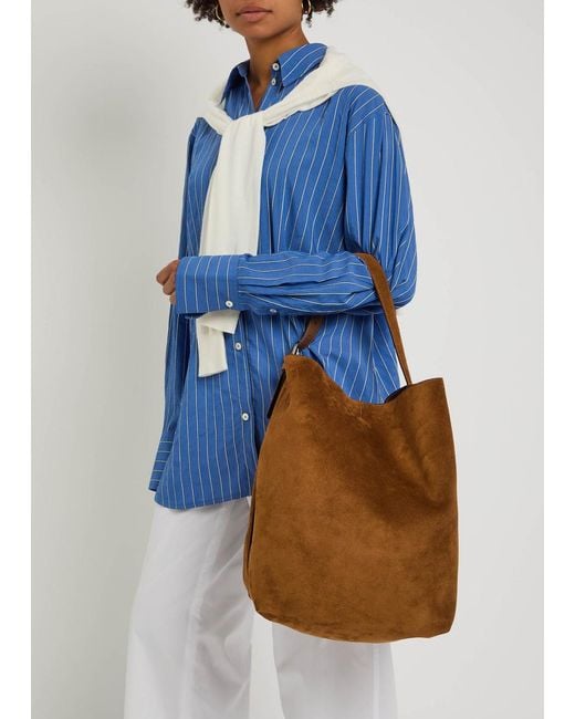 Totême  Brown Belted Suede Tote