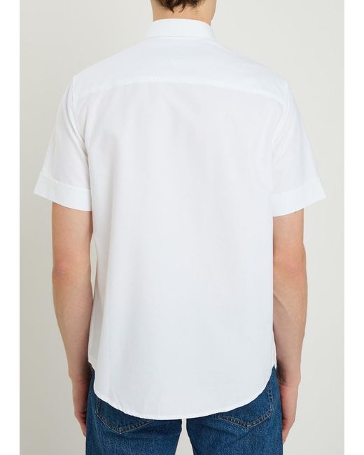A.P.C. White Jack Logo-Embroidered Cotton Shirt for men