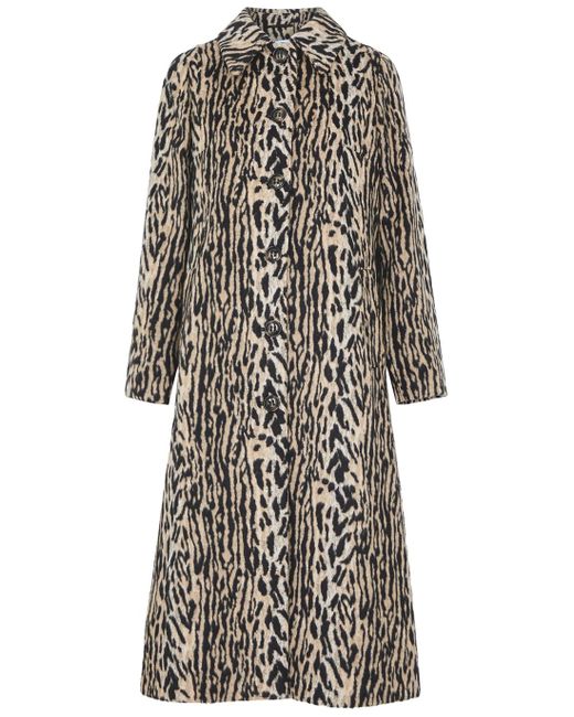 RIXO London Milly Leopard-print Faux Fur Coat in Gray | Lyst
