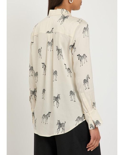 Rails Natural Saige Printed Satin-Twill Shirt