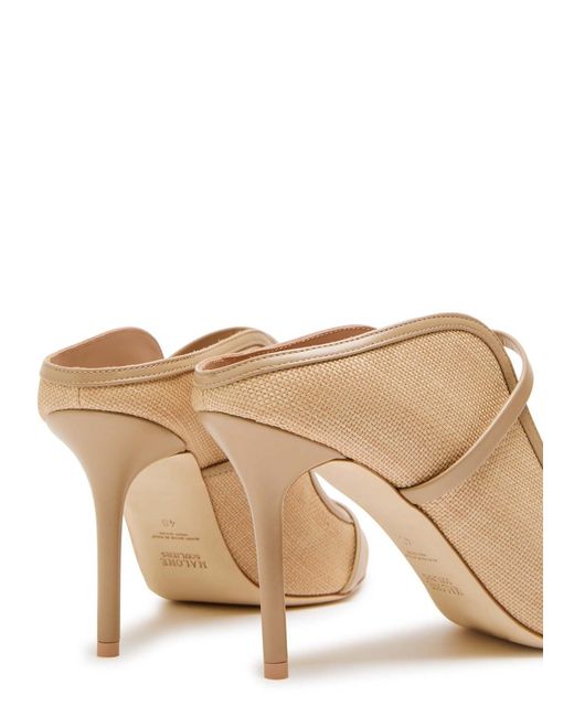 Malone Souliers Pink Maureen 85 Raffia Mules