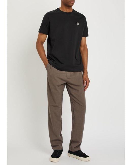 Paul Smith Black Appliquéd Cotton T-Shirt for men