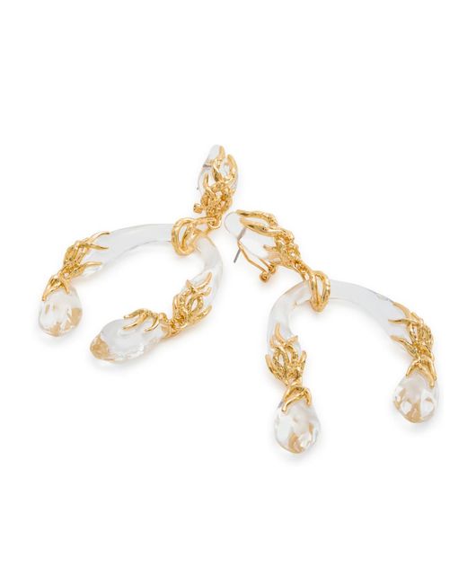 Alexis Metallic Liquid Vine Lucite And 14kt -plated Drop Earrings