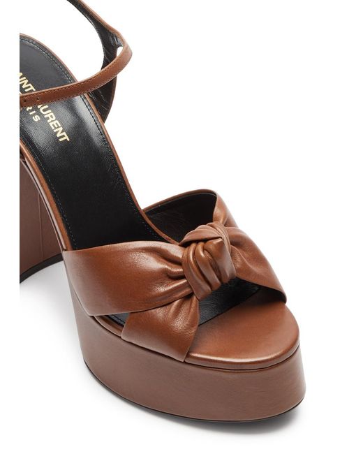 Saint Laurent Brown Bianca 85 Platform Leather Sandals