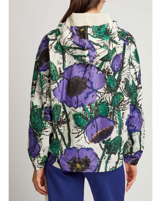 Wales Bonner White Bloom Printed Hooded Shell Jacket