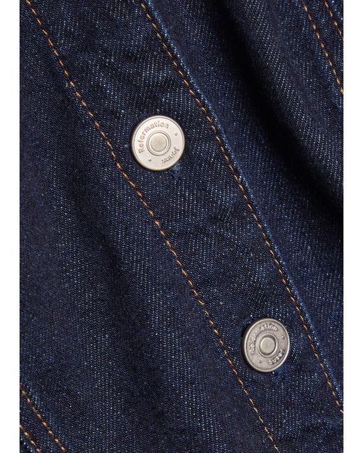 Reformation Blue Knightly Panelled Denim Jacket
