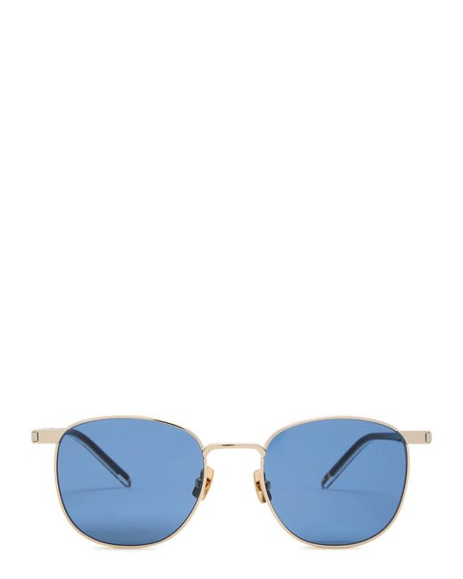 Saint Laurent Green Round-Frame Resin Sunglasses for men