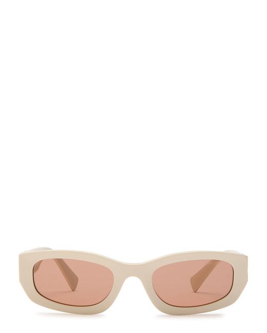 Miu Miu Natural Narrow Rectangle-Frame Sunglasses