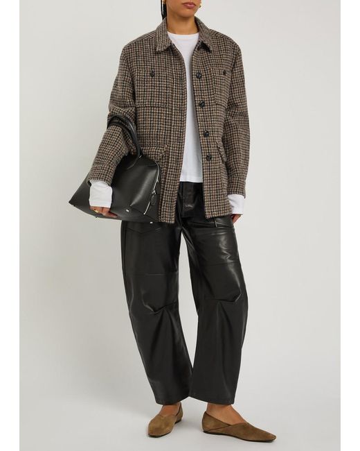 Blazé Milano Brown Lokai Houndstooth Wool-Blend Jacket