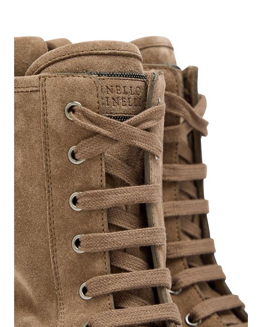 Brunello Cucinelli Brown Suede Ankle Boots