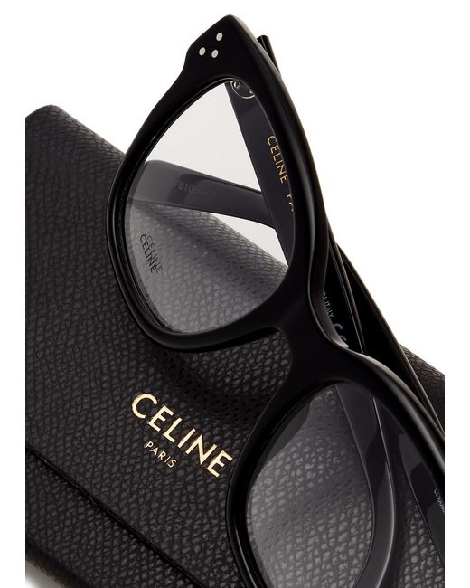 Céline Black Square-Frame Optical Glasses, Glasses, Can Be Fitted With Prescription Lenses, Designer-Engraved Arm